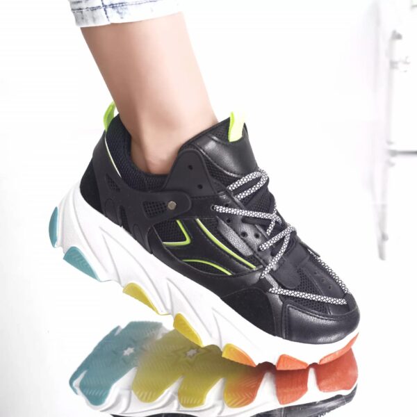 PANTOFI SPORT MELLY NEGRU PIELE ECOLOGICA
