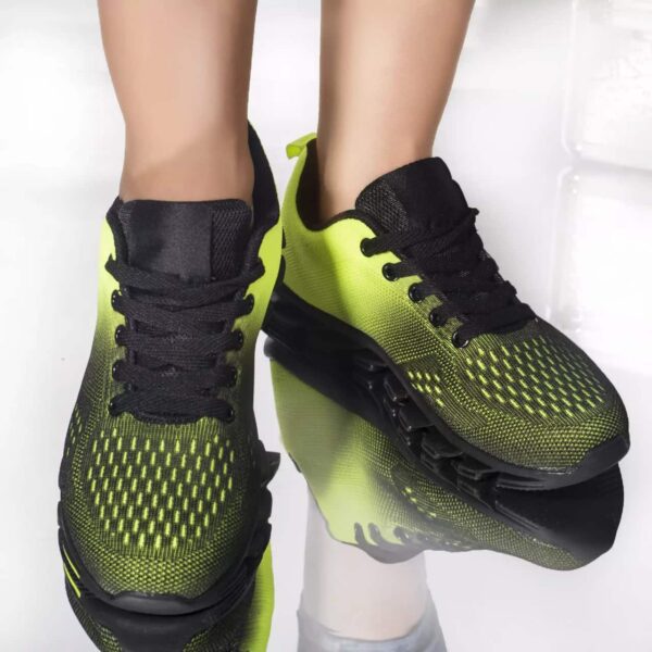 PANTOFI SPORT SINEAD NEGRU-VERDE TEXTIL