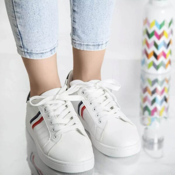 PANTOFI SPORT VICKYE ALB PIELE ECOLOGICA