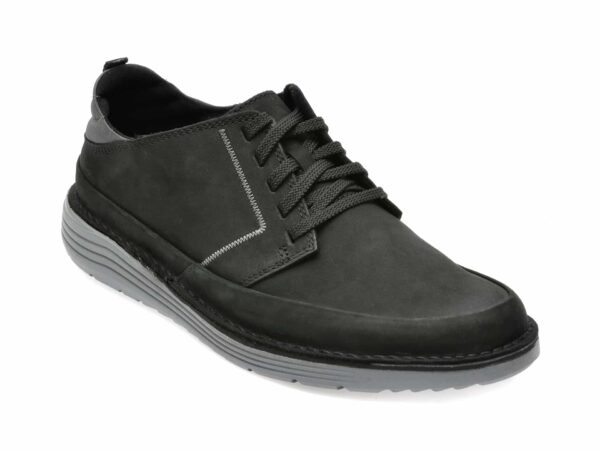 Pantofi CLARKS negri, BRAHLOW, din nabuc