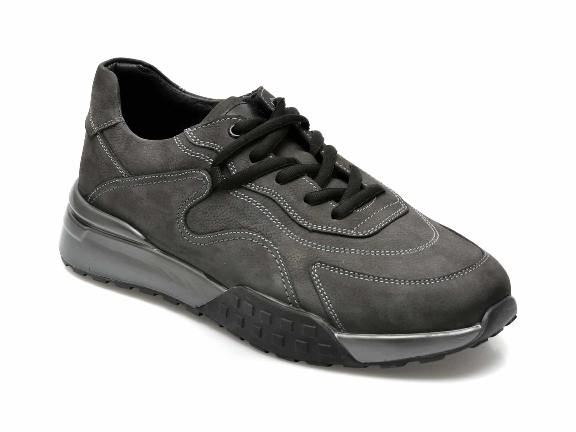 Pantofi OTTER gri, 139029, din nabuc