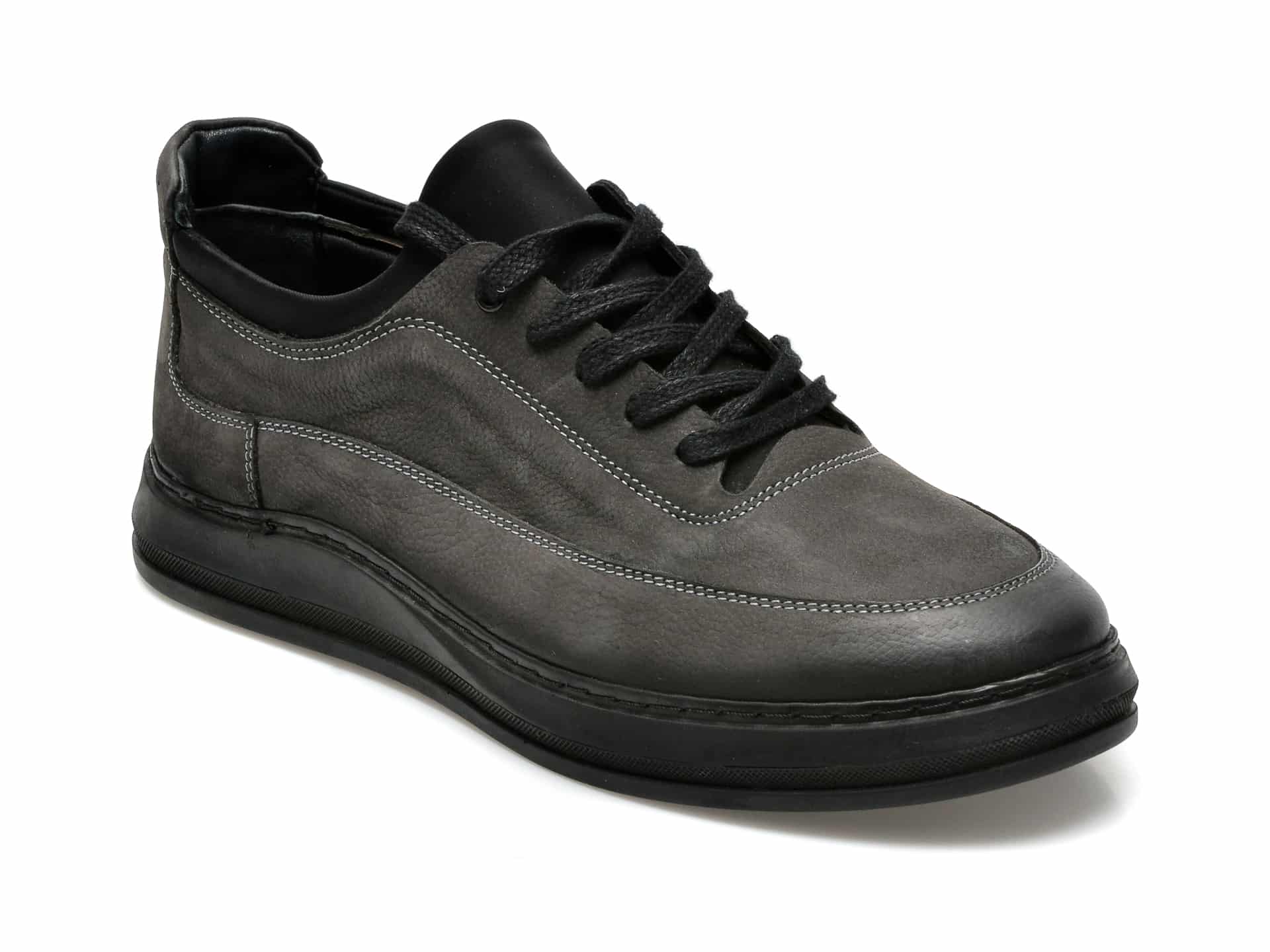 Pantofi OTTER gri, 34206, din nabuc