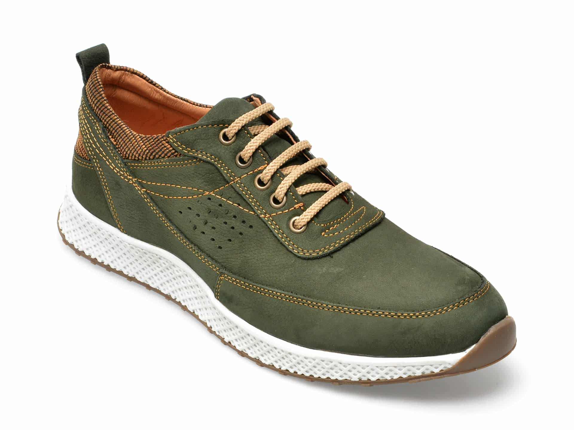 Pantofi OTTER kaki, 911321, din nabuc