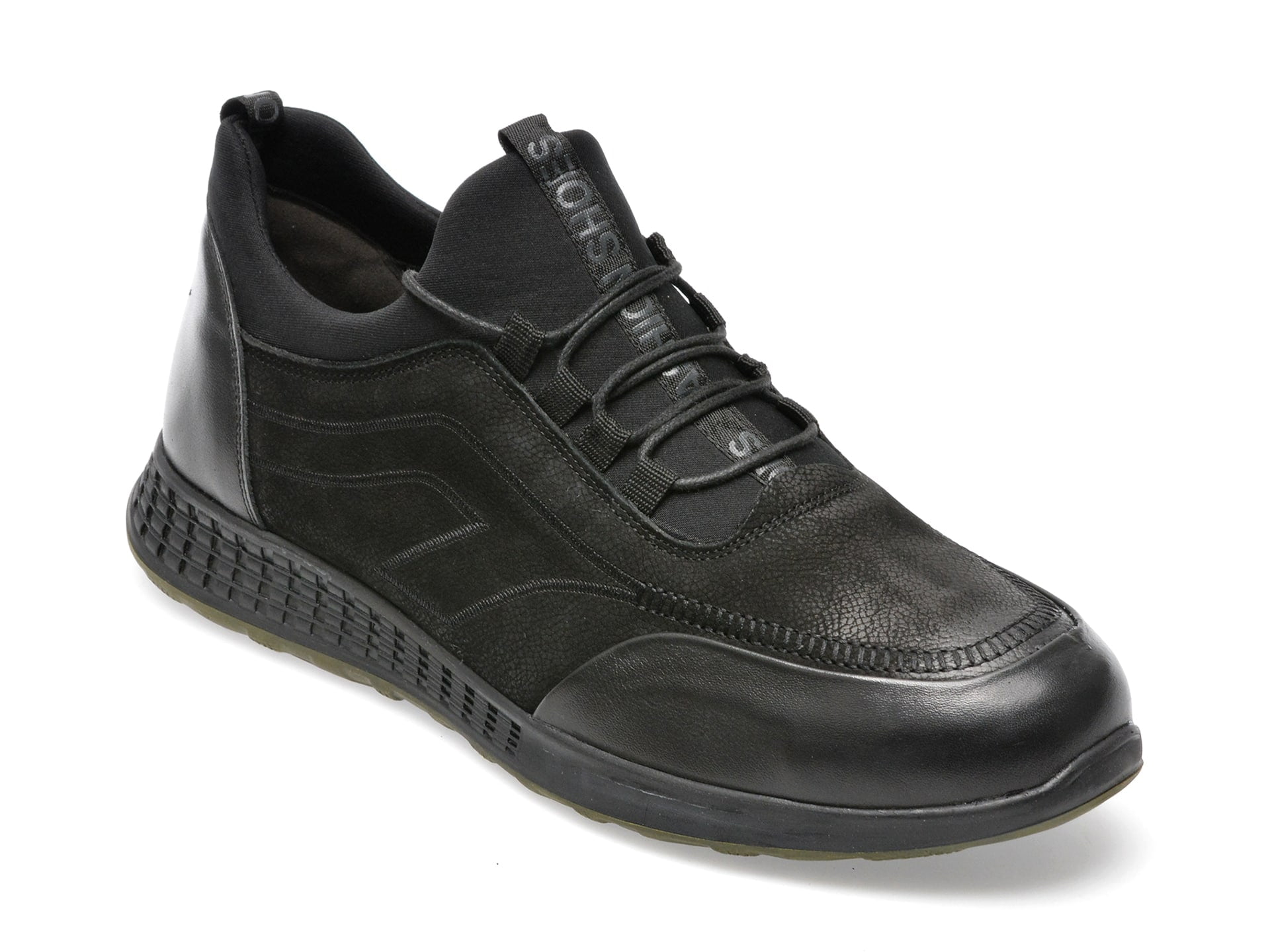 Pantofi OTTER negri, 21RS1129, din nabuc