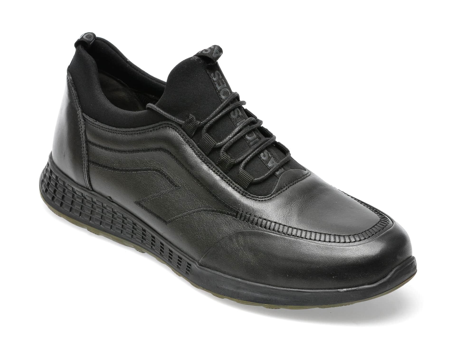 Pantofi OTTER negri, 21RS1129, din piele naturala