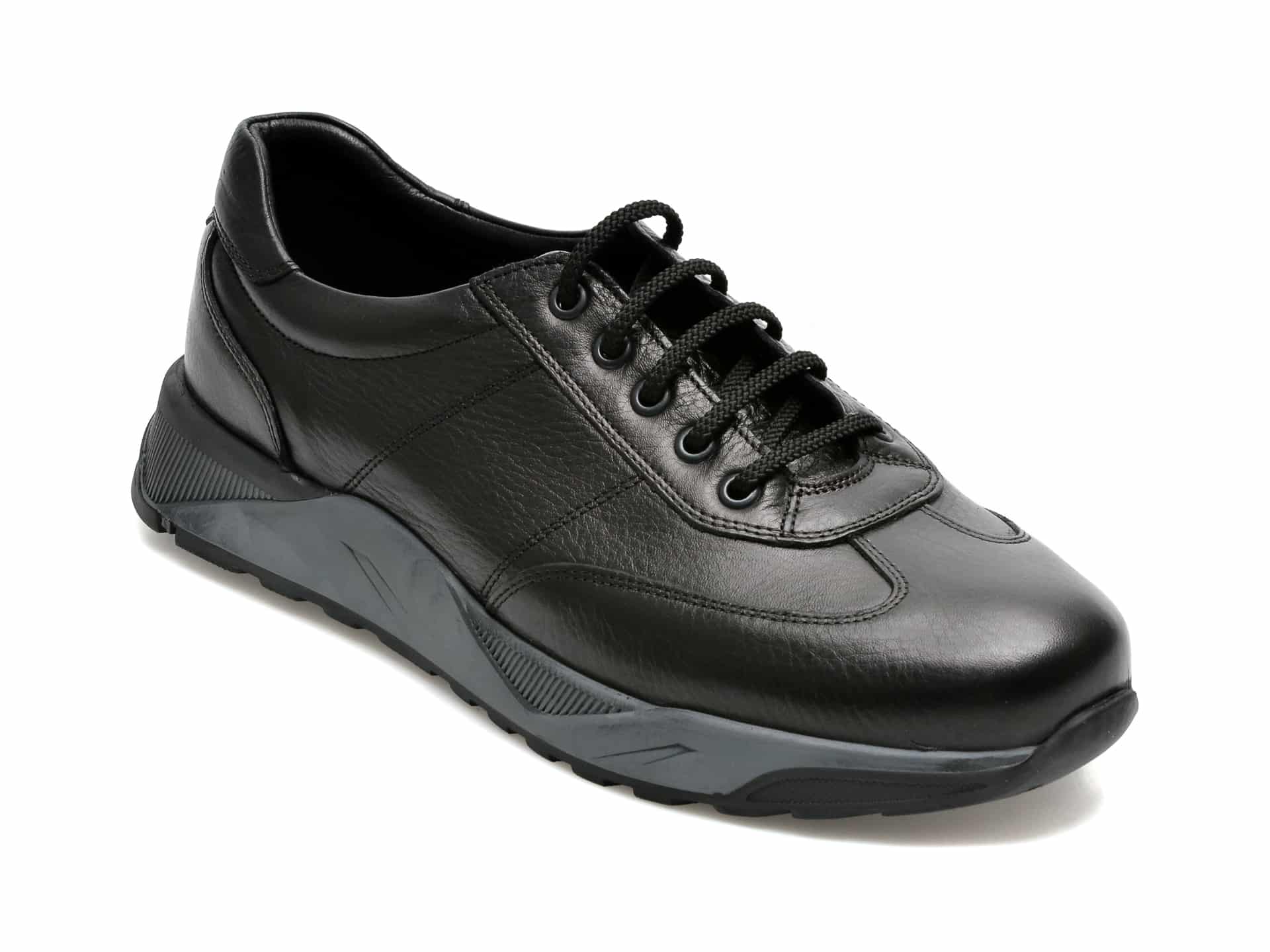 Pantofi OTTER negri, 4411, din piele naturala