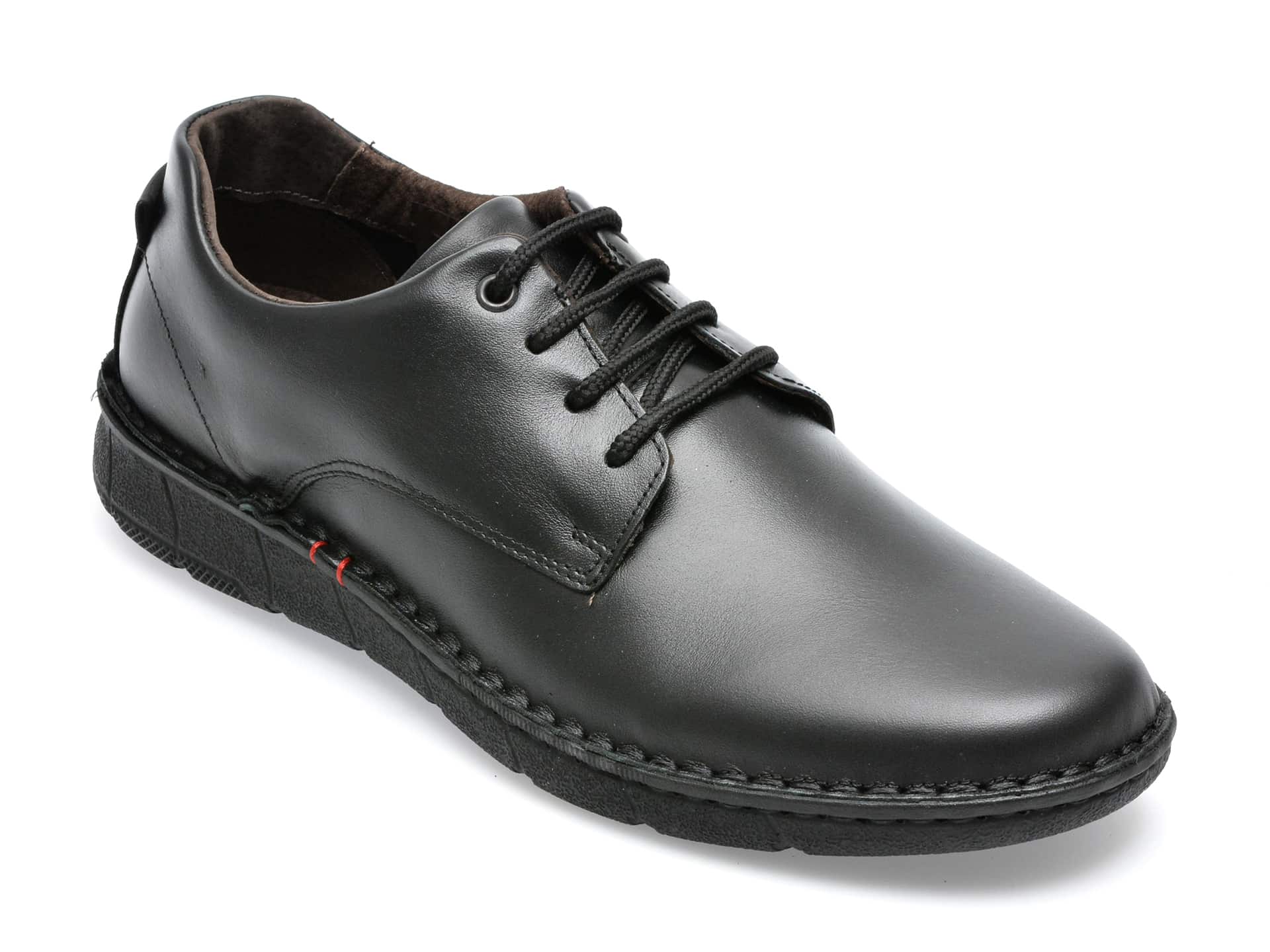 Pantofi OTTER negri, 7728, din piele naturala