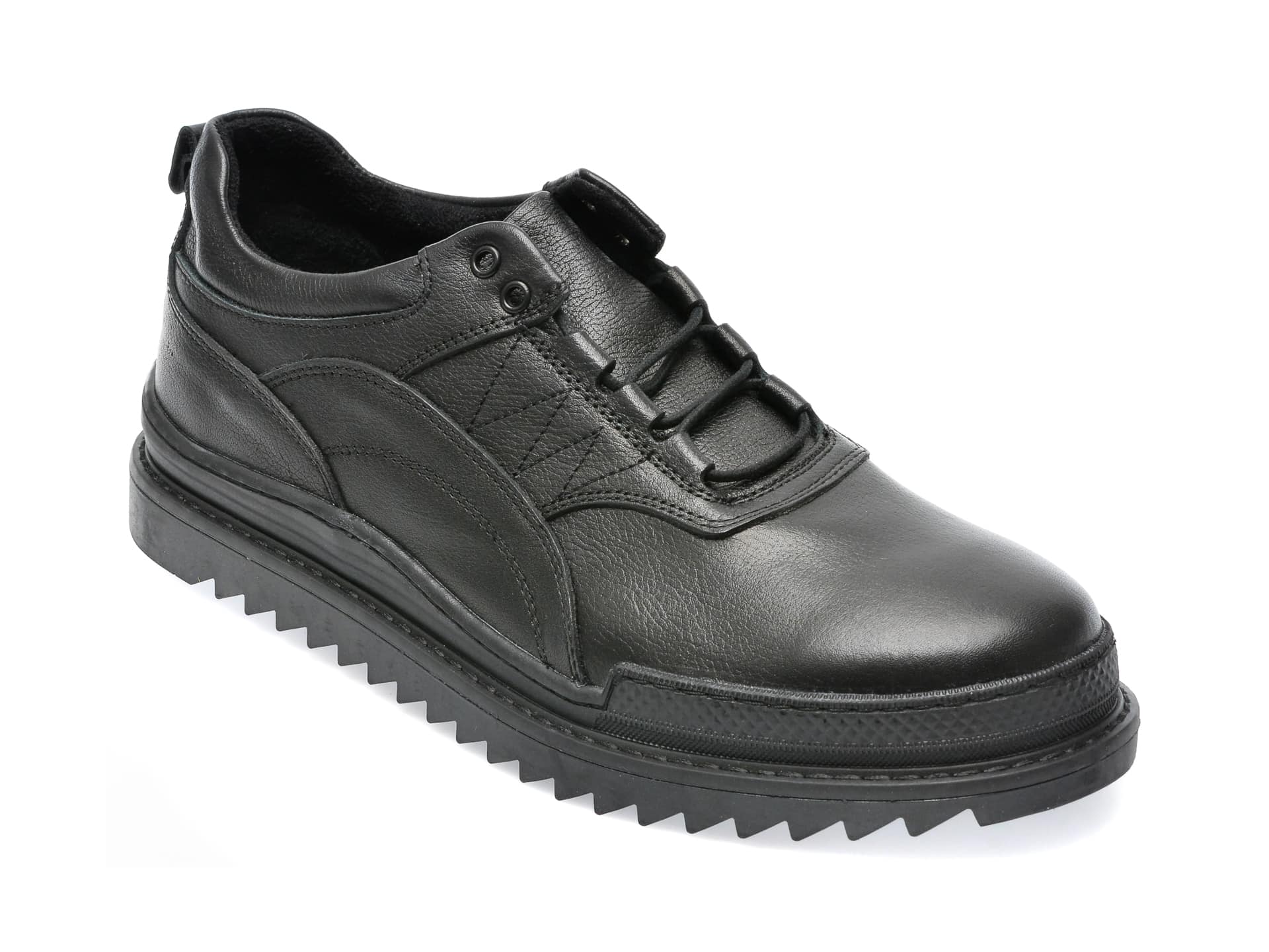 Pantofi OTTER negri, M6722, din piele naturala