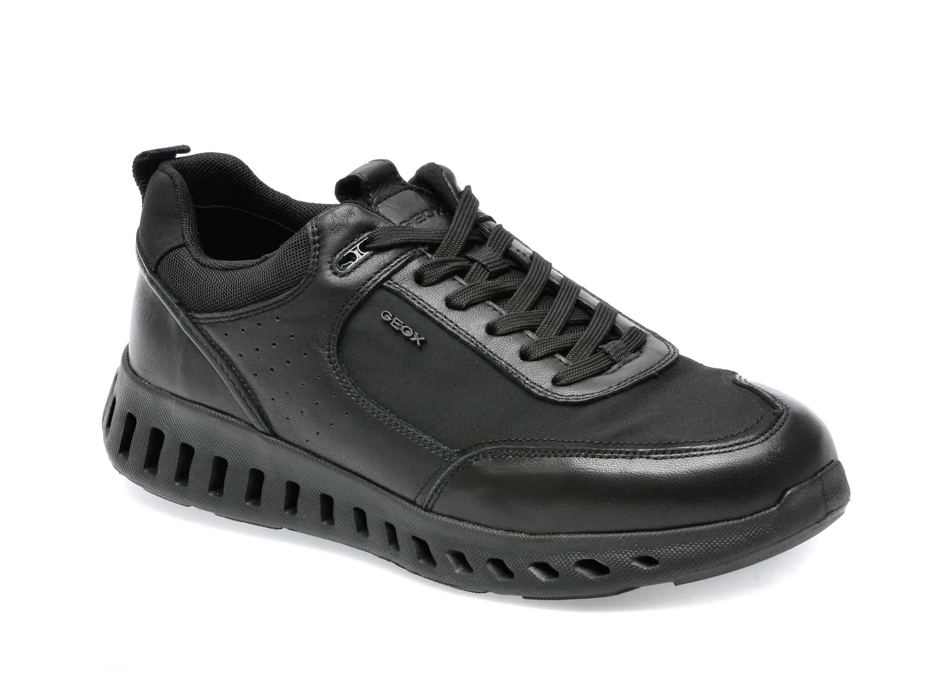 Pantofi sport GEOX negri, U25DYA, din piele naturala