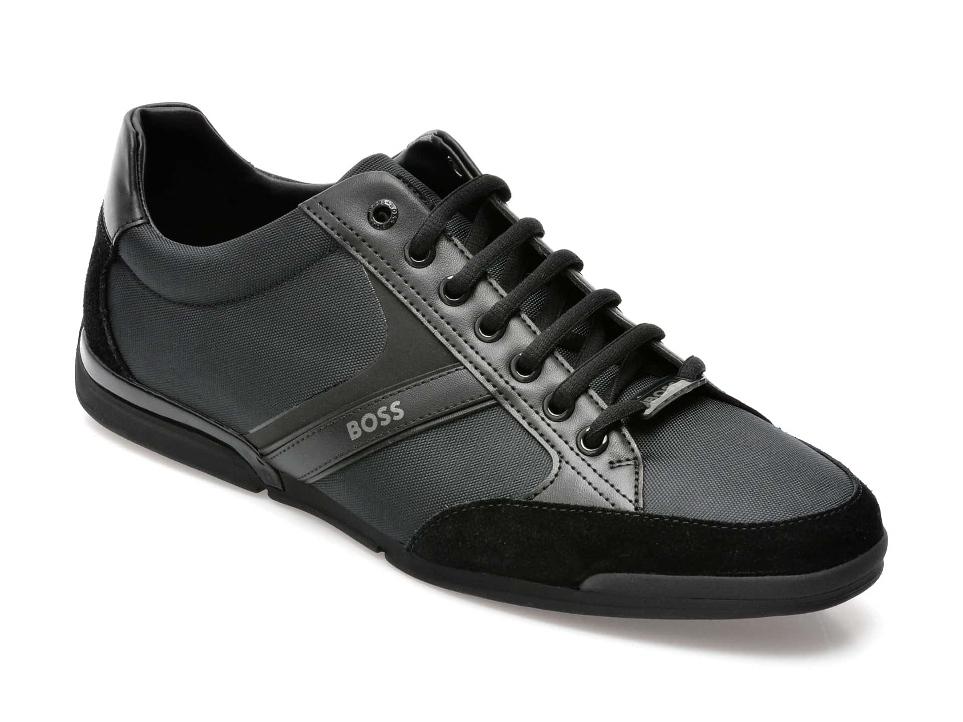 Pantofi sport HUGO BOSS negri, 1235, din material textil si piele naturala