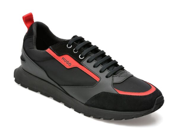 Pantofi sport HUGO BOSS negri, 1304, din material textil si piele ecologica