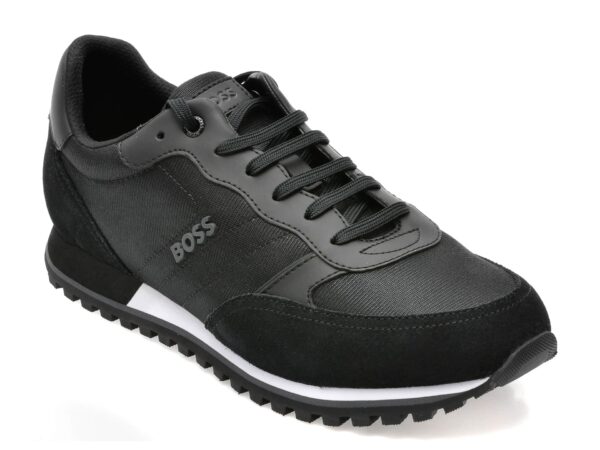 Pantofi sport HUGO BOSS negri, 152, din material textil si piele naturala