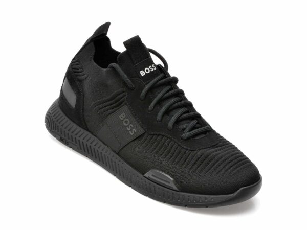 Pantofi sport HUGO BOSS negri, 596, din material textil si piele naturala