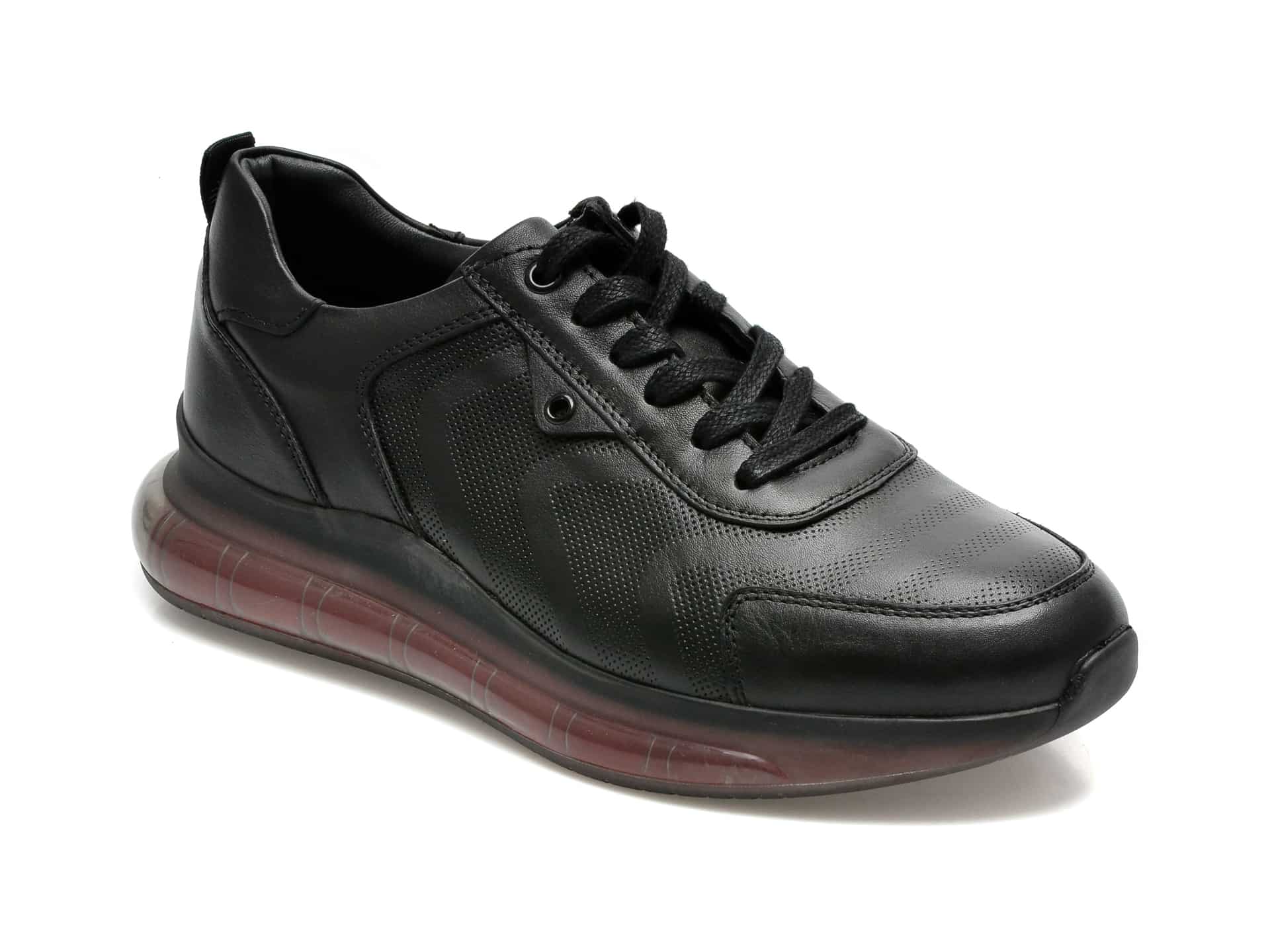 Pantofi sport OTTER negri, 13701, din piele naturala