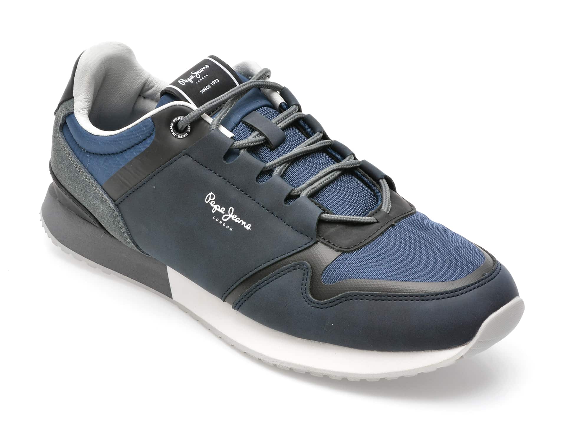 Pantofi sport PEPE JEANS bleumarin, MS30884, din piele ecologica si material textil