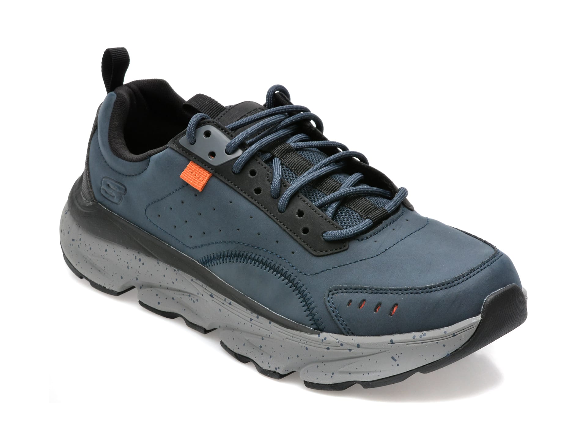 Pantofi sport SKECHERS bleumarin, DELMONT, din piele naturala si piele ecologica