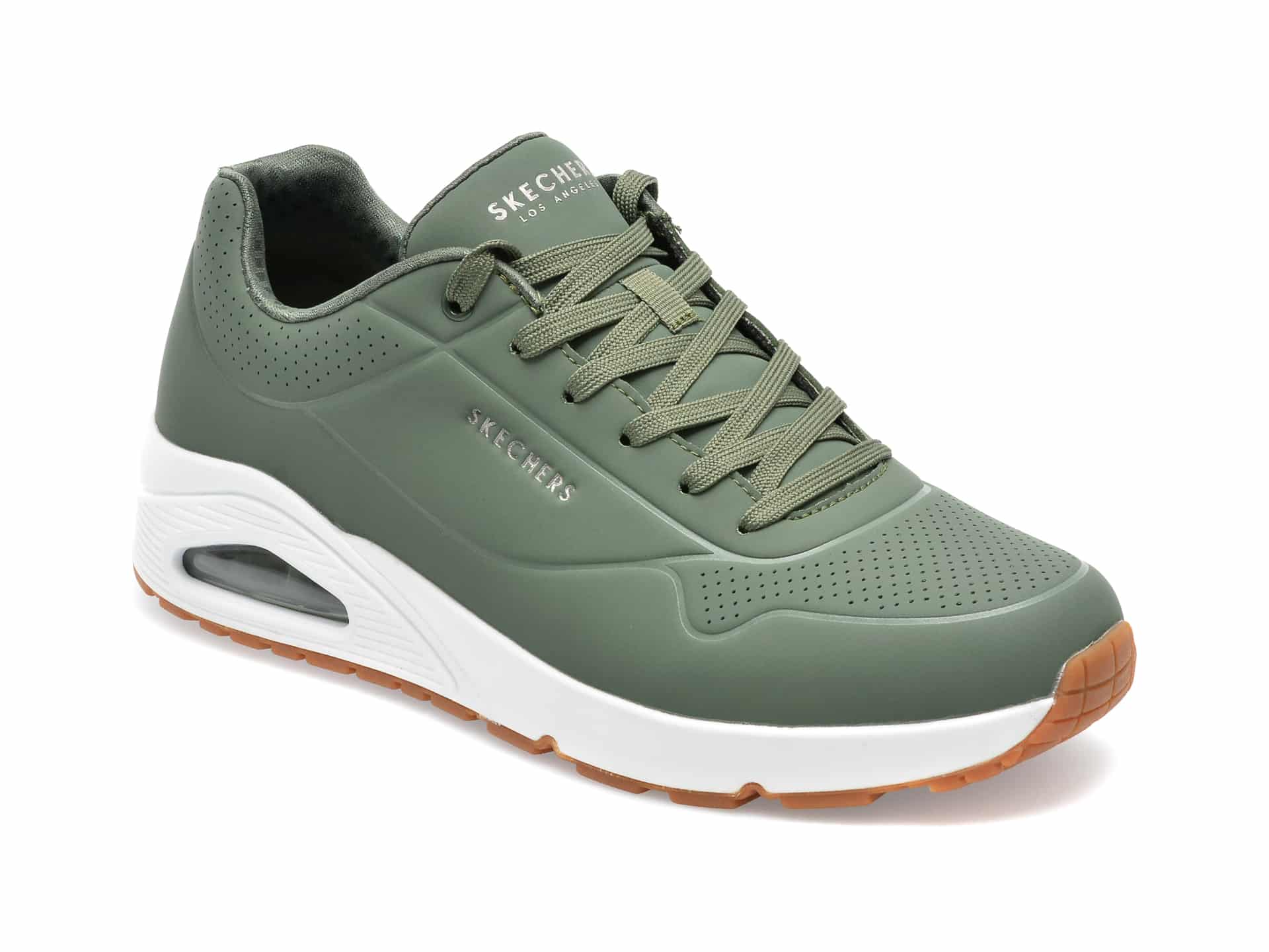Pantofi sport SKECHERS kaki, UNO, din piele ecologica