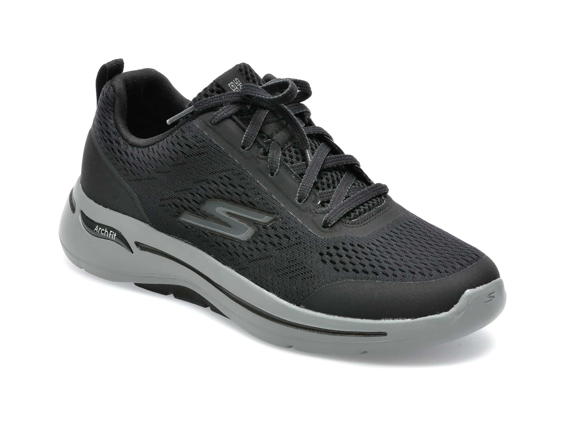 Pantofi sport SKECHERS negri, GO WALK ARCH FIT, din material textil