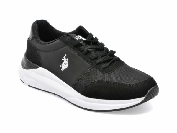 Pantofi sport US POLO ASSN negri, ARGO2PR, din material textil si piele intoarsa
