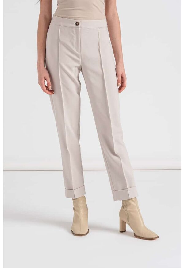Pantaloni elegant crop cu buzunare oblice