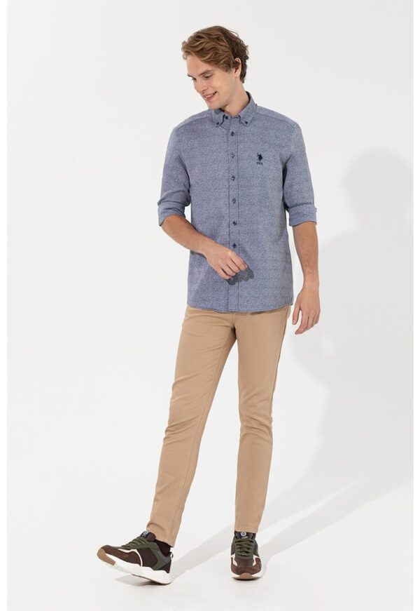 Pantaloni slim fit cu talie medie