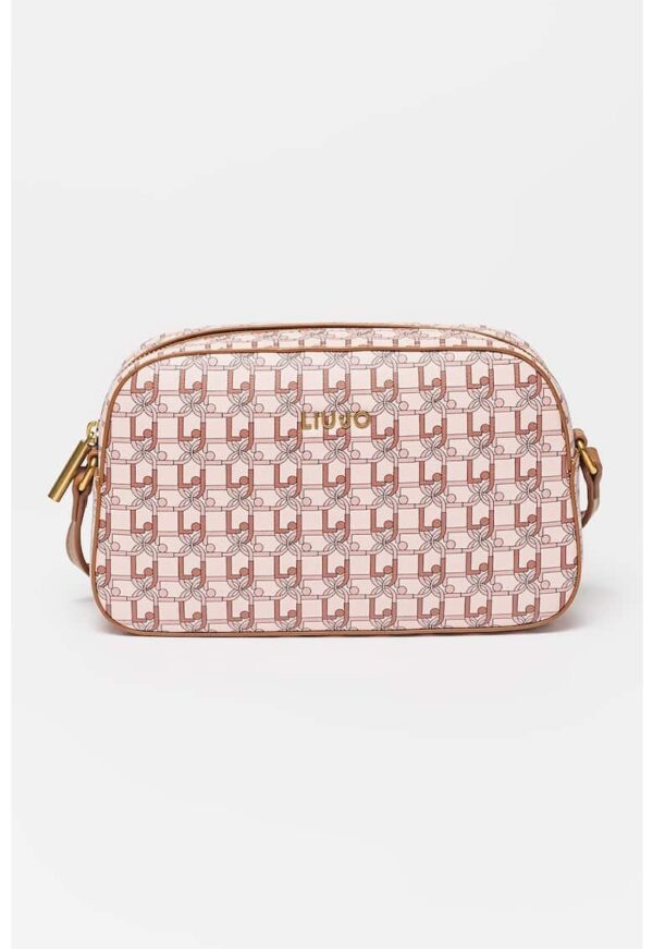 Geanta crossbody din piele ecologica cu imprimeu logo Esploratri