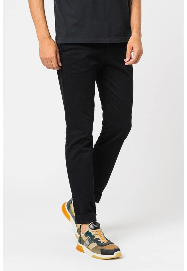 Pantaloni chino skinny cu talie medie