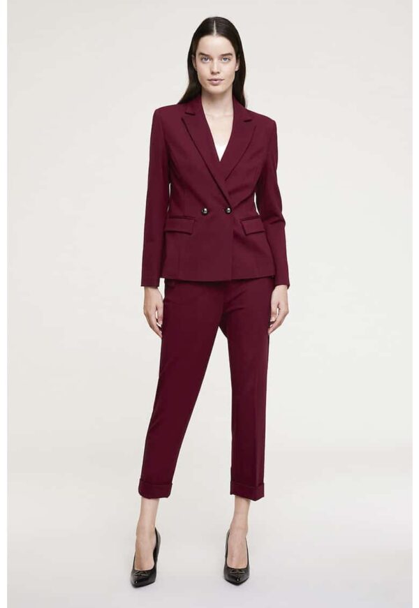 Pantaloni crop regular fit cu buzunare cu clapa