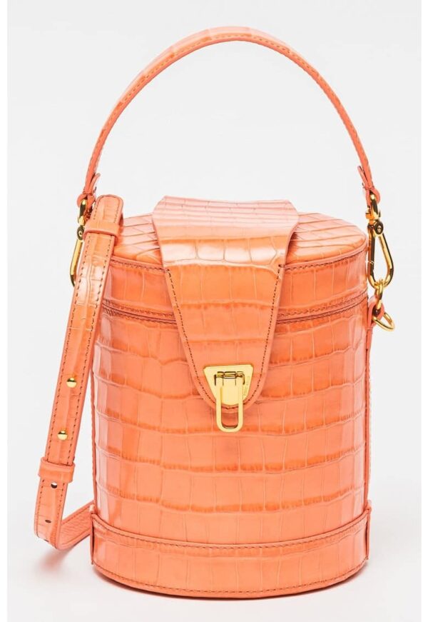 Geanta crossbody de piele cu aspect de piele de crocodil Orchestra