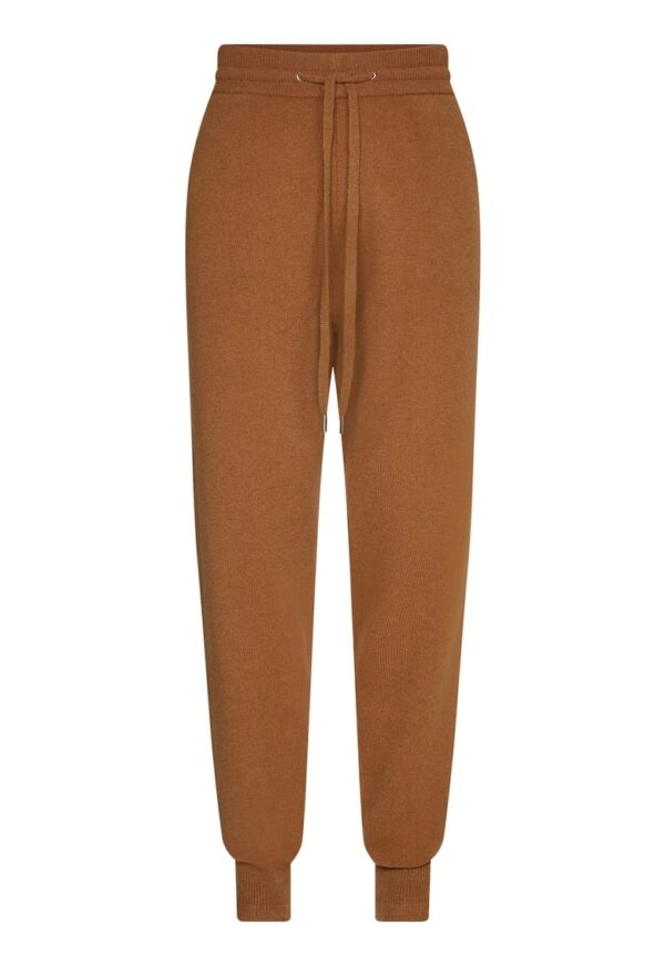 Pantaloni regular fit de lana cu snur