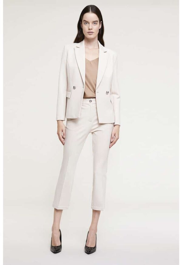 Pantaloni crop cu buzunare cu refilet pe spate