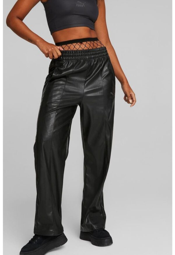 Pantaloni drepti de piele ecologica T7