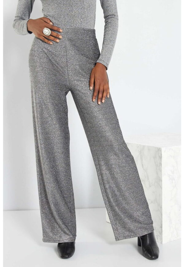 Pantaloni stralucitori cu croiala ampla