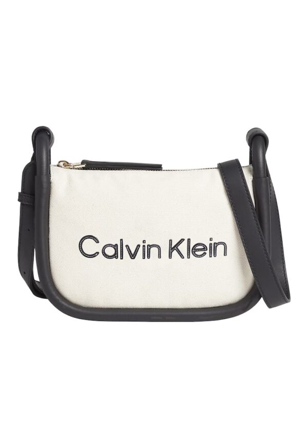 Geanta crosbody cu garnituri de piele ecologica