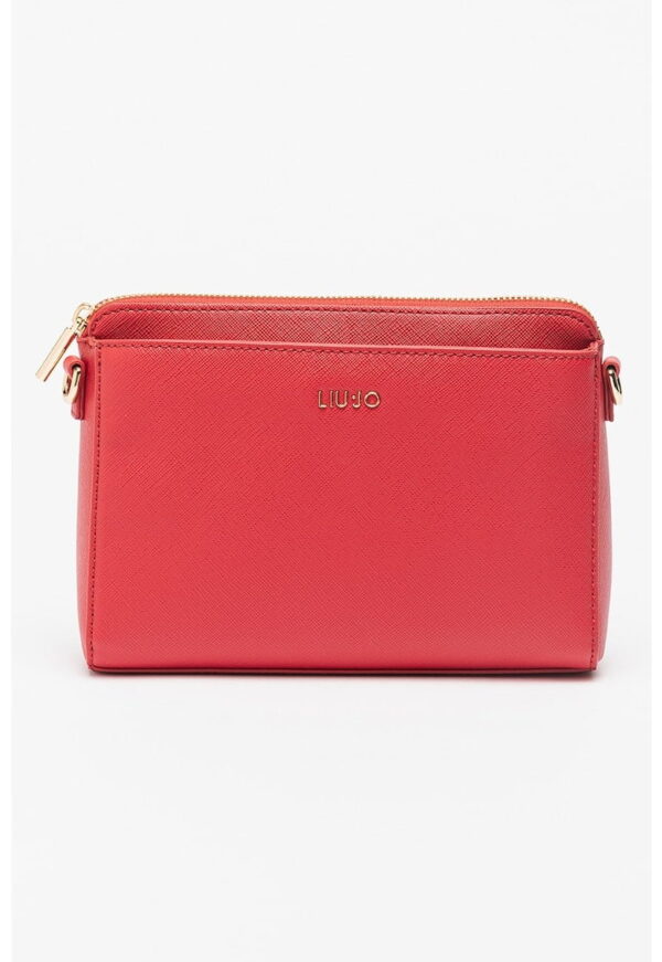 Geanta crossbody de piele ecologica cu aspect saffiano