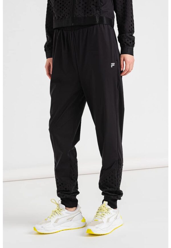 Pantaloni de trening cu talie inalta si detalii perforate Raceland