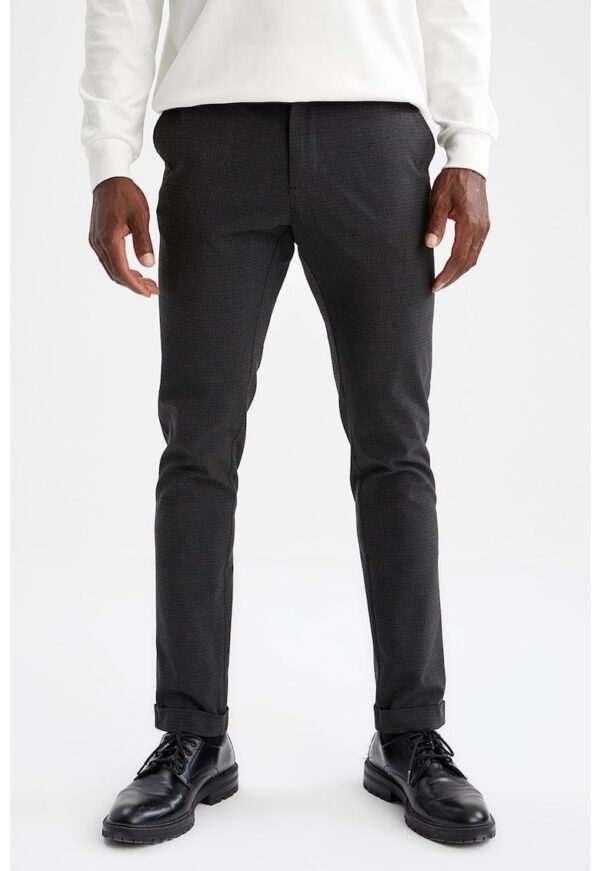 Pantaloni chino eleganti cu talie medie