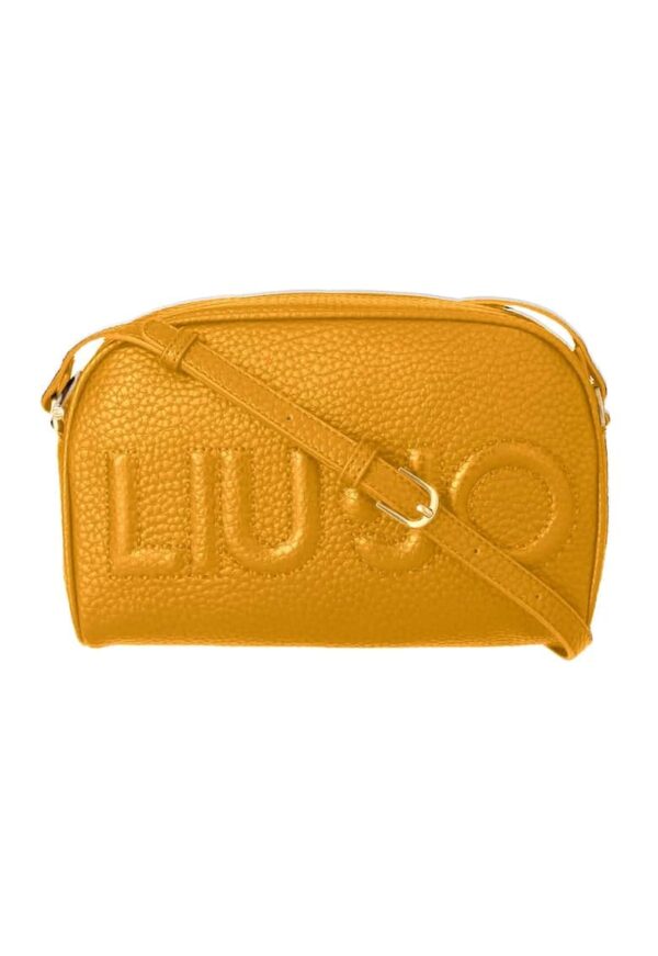 Geanta crossbody de piele ecologica cu logo in relief