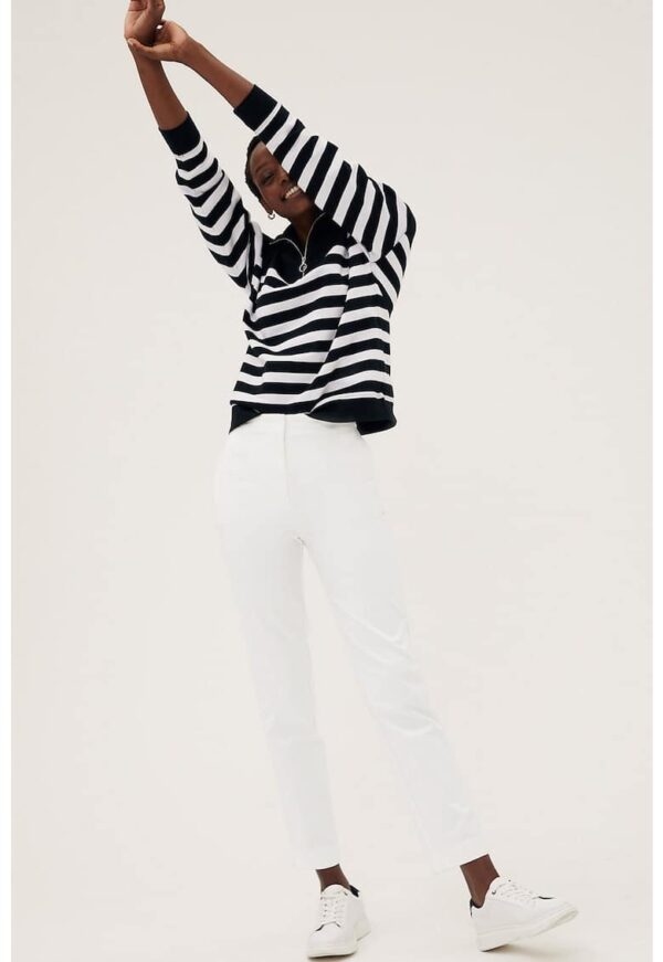 Pantaloni slim fit cu talie inalta