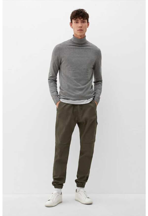 Pantaloni cu croiala conica si snur de ajustare in talie