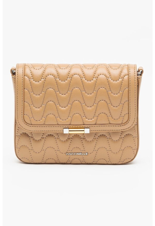 Geanta crossbody din piele cu garnituri cusute Tiana