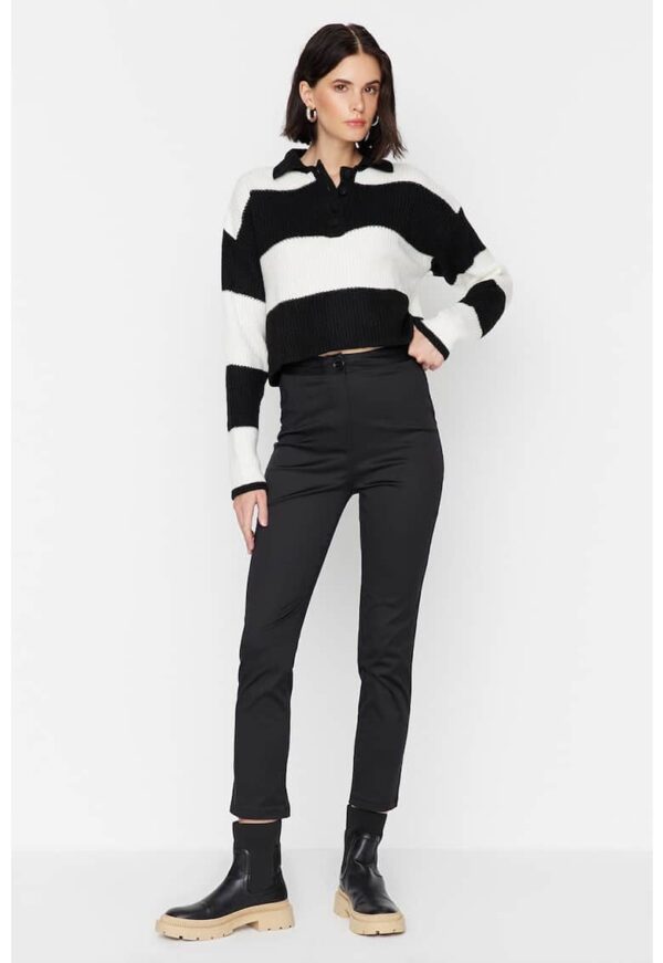 Pantaloni tigareta cu talie inalta