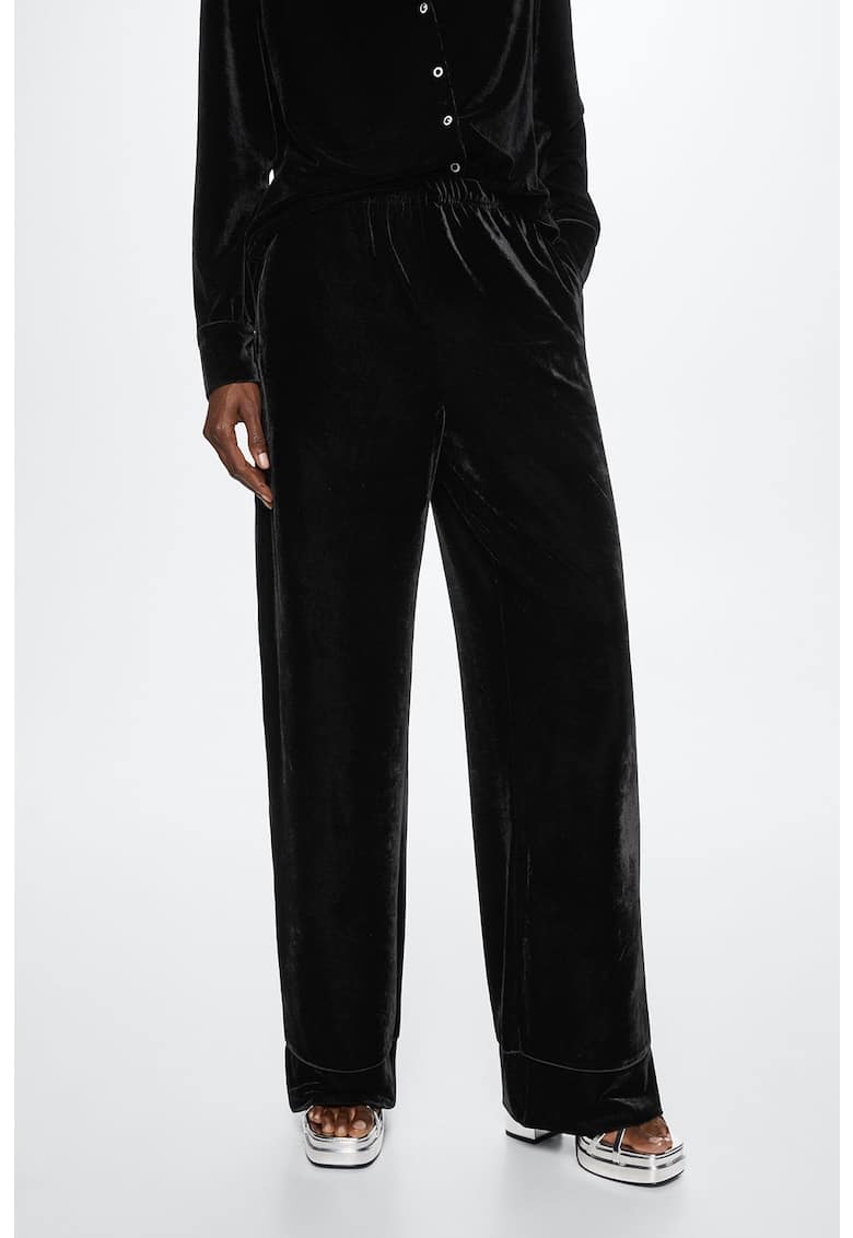 Pantaloni cu croiala conica cu aspect de catifea Xbed