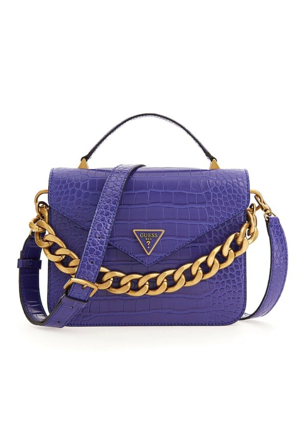 Geanta de piele ecologica cu bareta de umar si model piele de reptila Retour