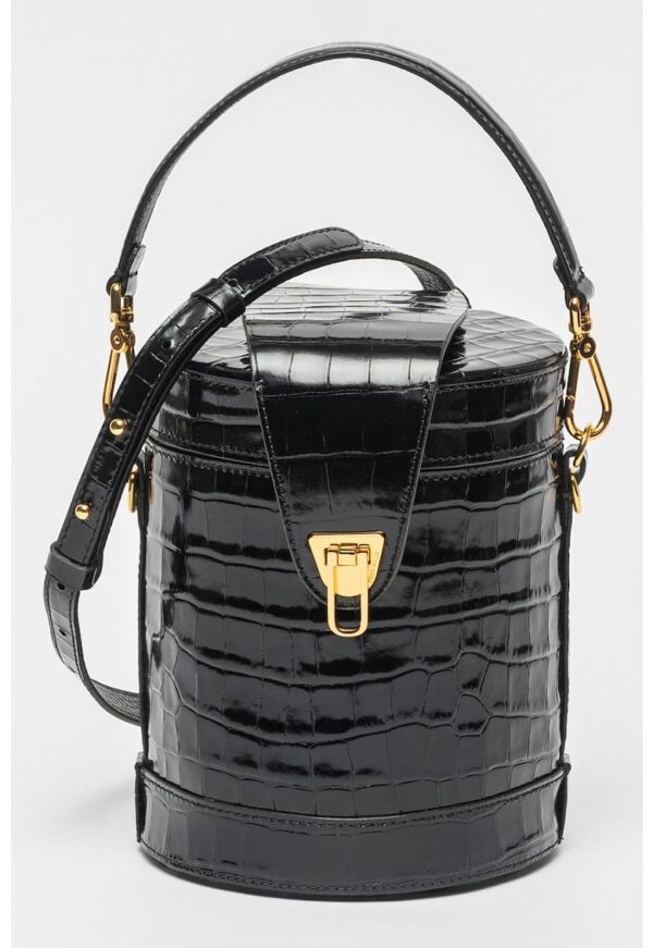 Geanta crossbody de piele cu aspect de piele de crocodil Orchestra