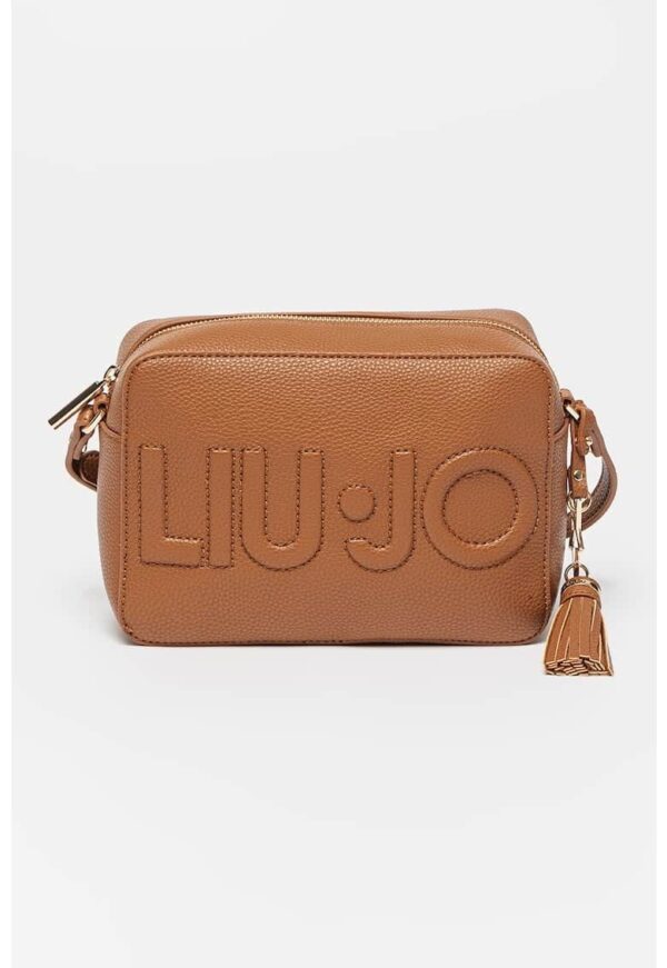 Geanta crossbody din piele ecologica cu logo in relief