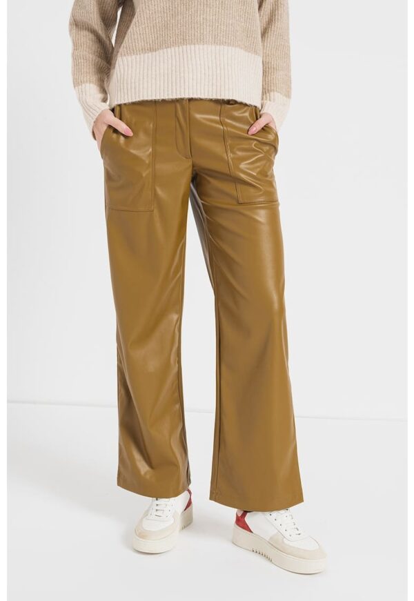 Pantaloni de piele ecologica cu talie joasa Jagger