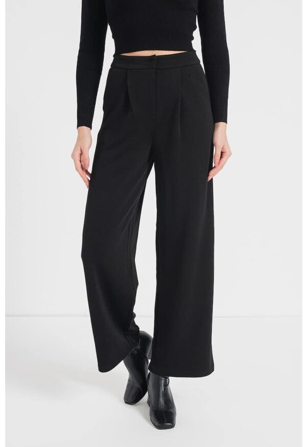 Pantaloni cu croiala ampla si talie inalta Anna