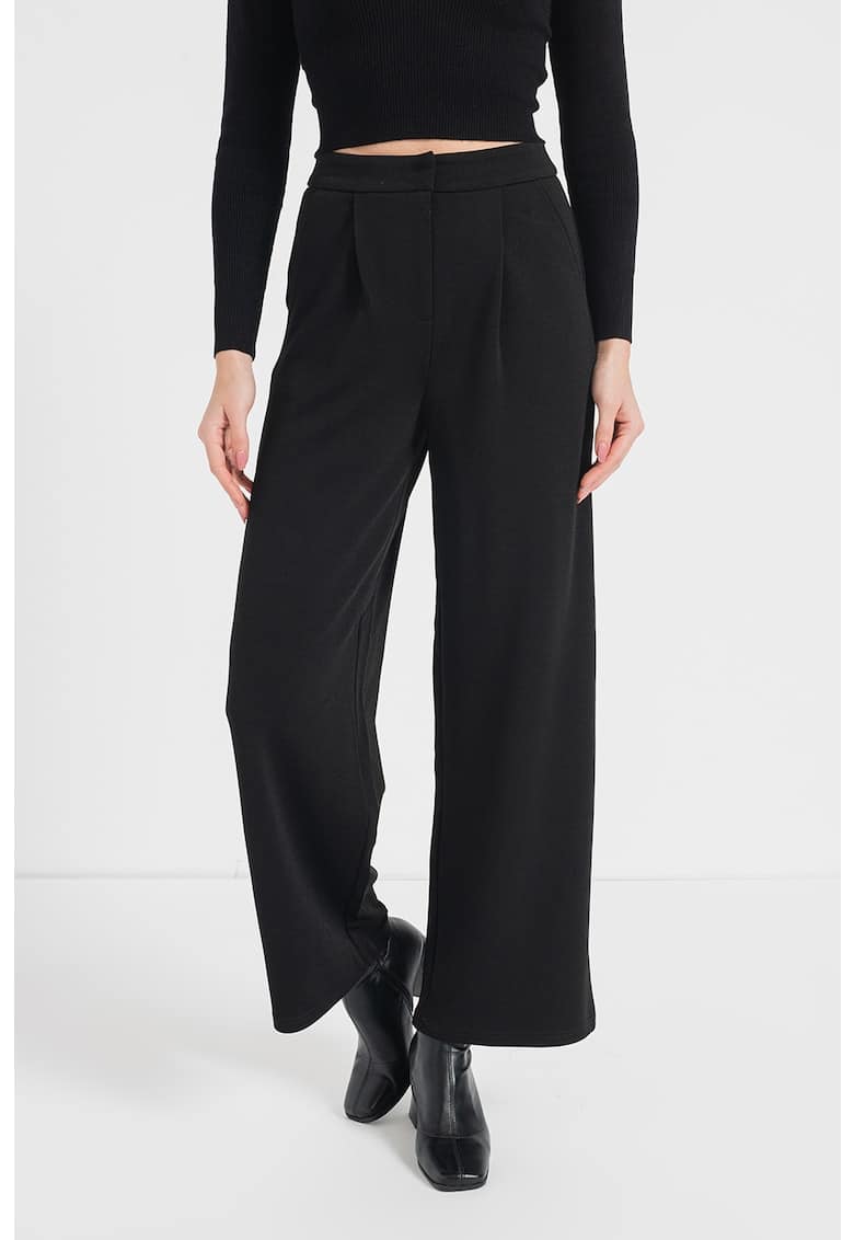 Pantaloni cu croiala ampla si talie inalta Anna