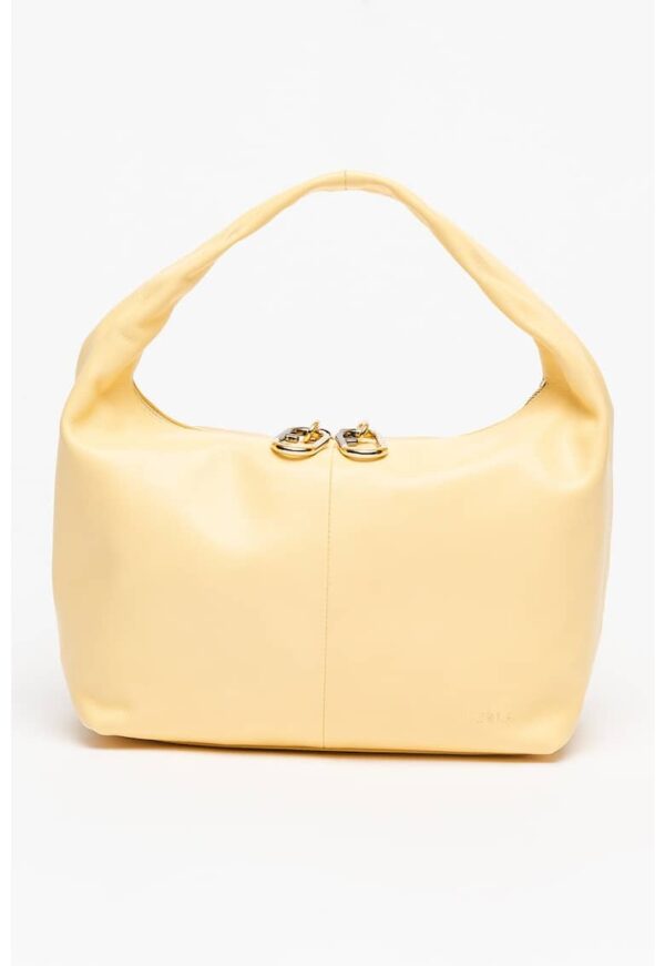 Geanta hobo din piele cu imprimeu logo discret Ginger